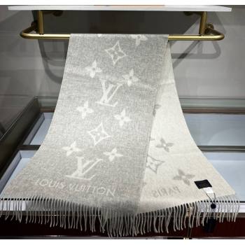 Louis Vuitton Reykjavik Cashmere Long Scarf 45x180cm Grey 2024 1128 (A-241128061)