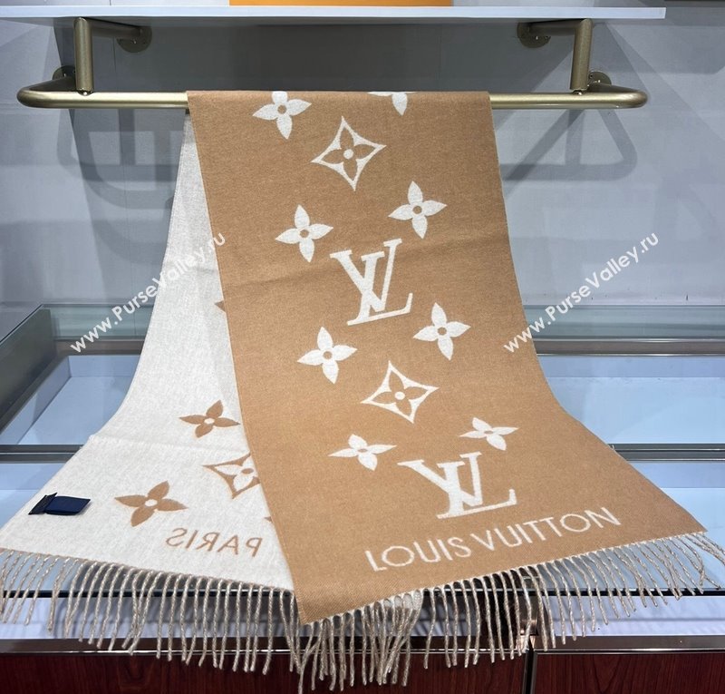 Louis Vuitton Reykjavik Cashmere Long Scarf 45x180cm Camel 2024 1128 (A-241128062)