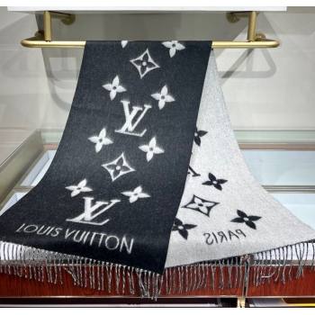 Louis Vuitton Reykjavik Cashmere Long Scarf 45x180cm Black 2024 1128 (A-241128063)