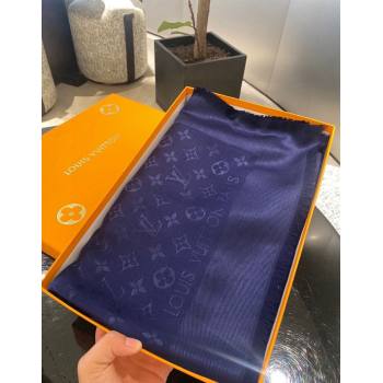 Louis Vuitton Classic Monogram Shawl Scarf 140cm Dark Blue 2024 1128 (A-241128065)