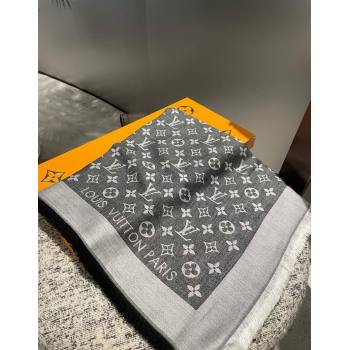 Louis Vuitton Classic Monogram Shawl Scarf 140cm Black/Grey 2024 1128 (A-241128067)