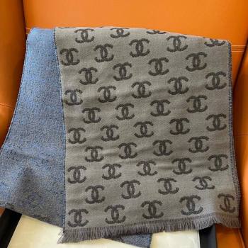 Chanel Wool Cashmere Long Scarf 35x185cm Dark Grey 2024 1128 (A-241128038)