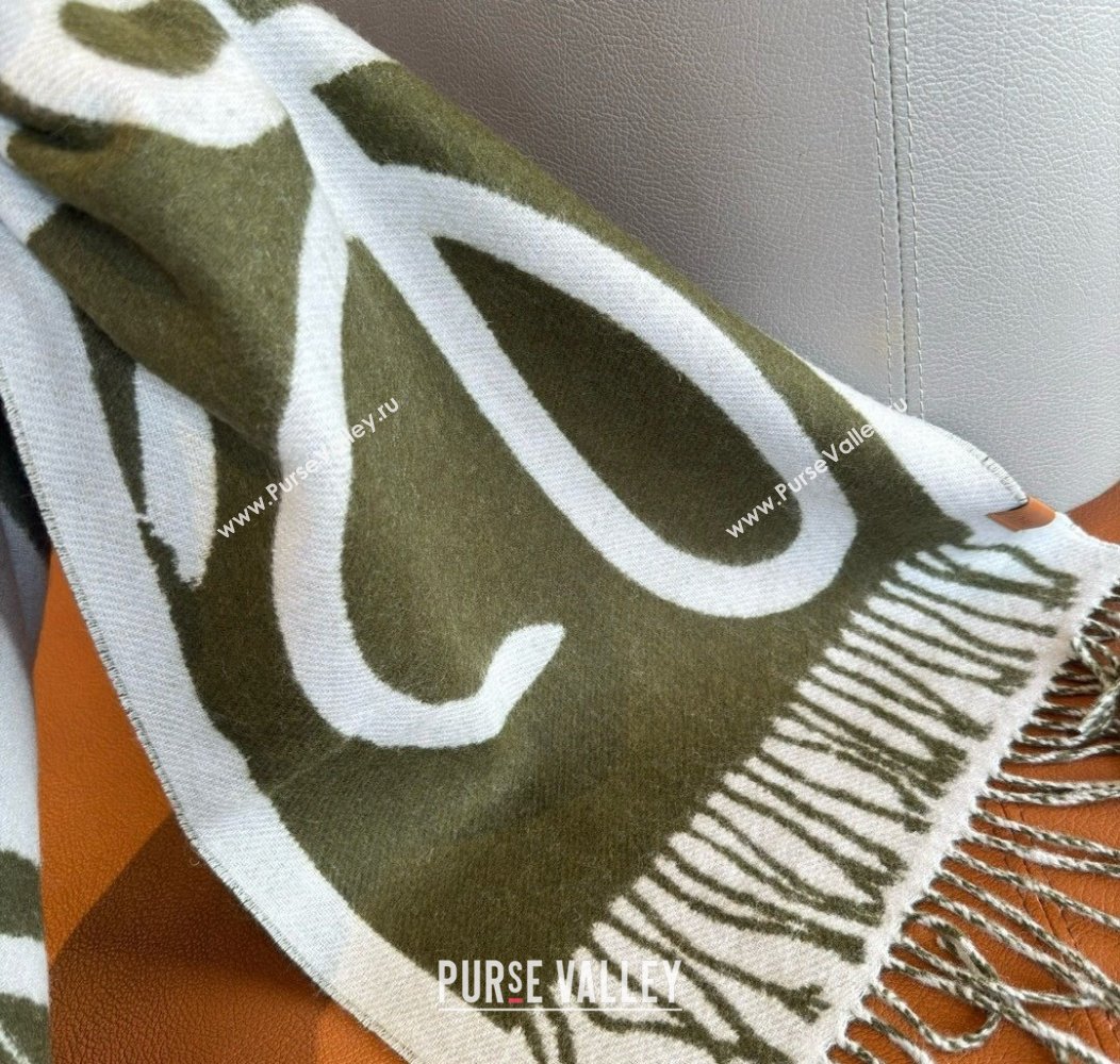 Loewe Maxi Anagram Long Scarf Green 2024 1128 (A-241128012)