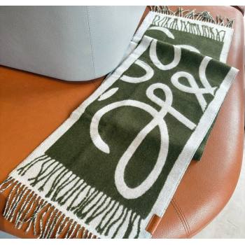 Loewe Maxi Anagram Long Scarf Green 2024 1128 (A-241128012)