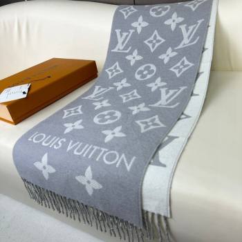 Louis Vuitton Simple LV Wool Long Scarf 34x180cm Grey 2024 1128 (A-241128075)