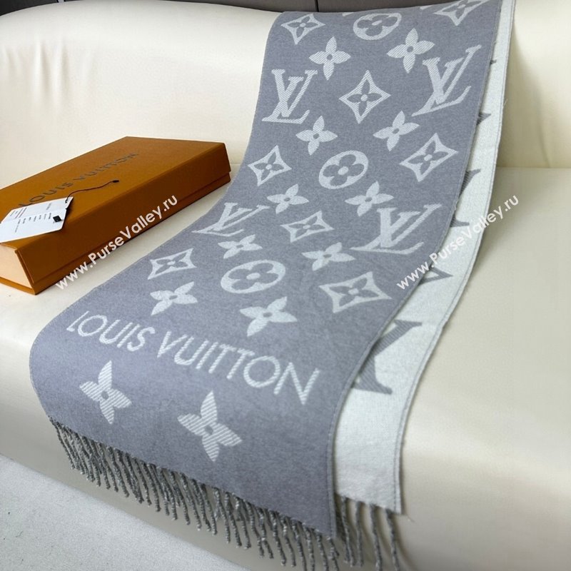 Louis Vuitton Simple LV Wool Long Scarf 34x180cm Grey 2024 1128 (A-241128075)