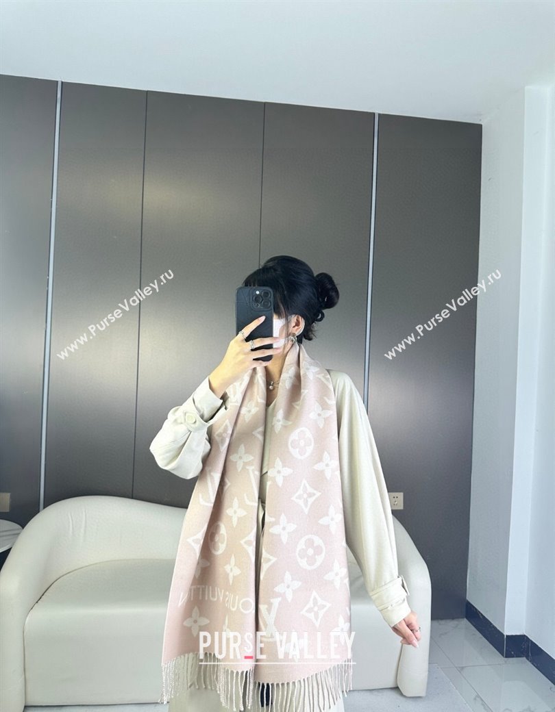 Louis Vuitton Simple LV Wool Long Scarf 34x180cm Pink 2024 1128 (A-241128076)