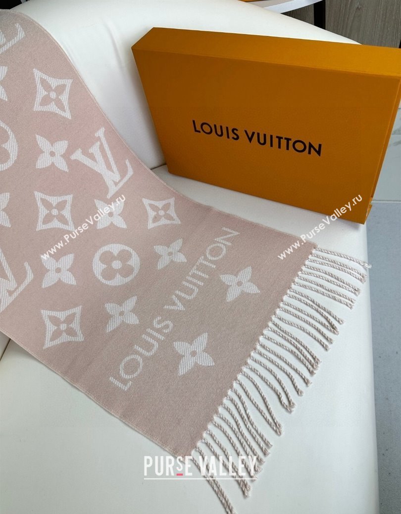 Louis Vuitton Simple LV Wool Long Scarf 34x180cm Pink 2024 1128 (A-241128076)