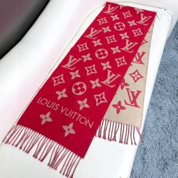 Louis Vuitton Simple LV Wool Long Scarf 34x180cm Red 2024 1128 (A-241128078)