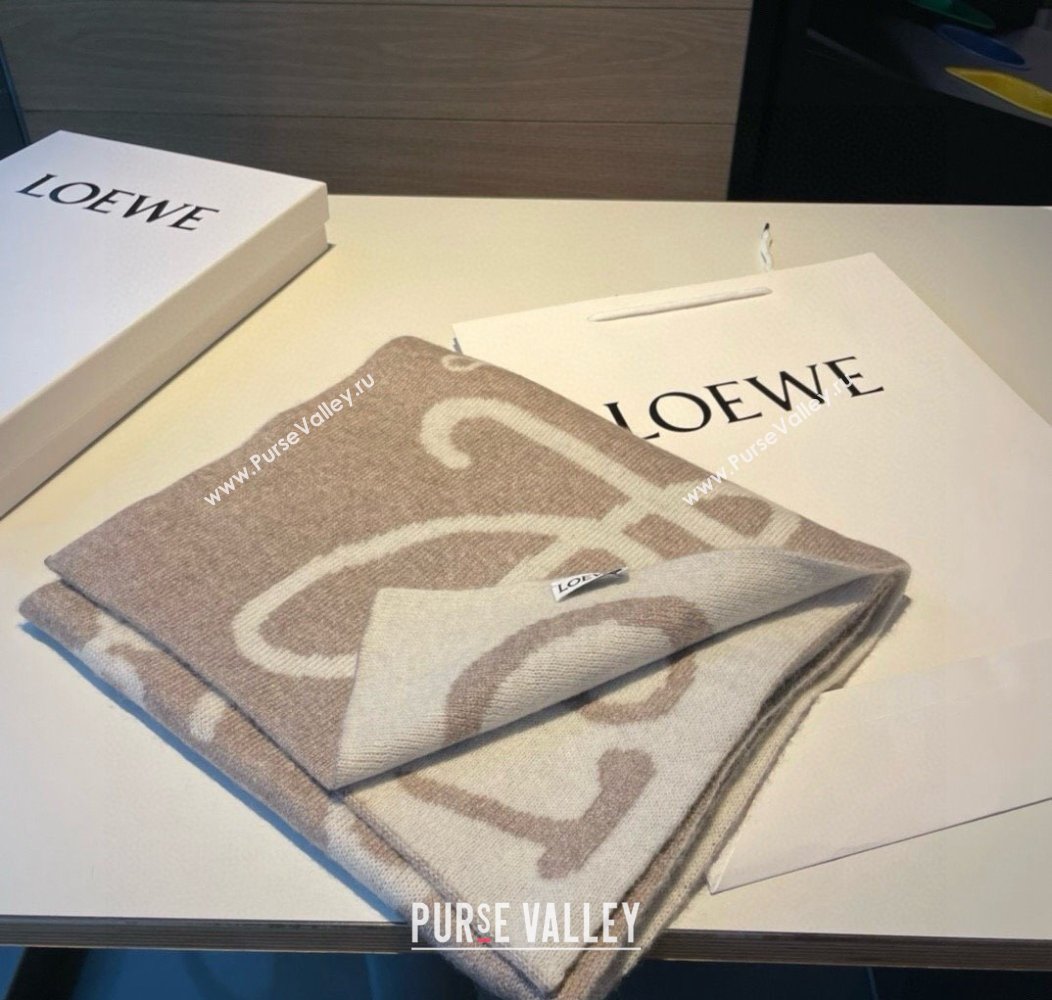 Loewe Anagram Cashmere Long Scarf 30x190cm Grey 2024 1128 (XMN-241128016)