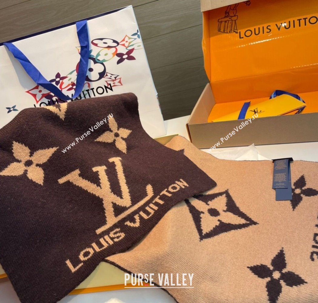 Louis Vuitton Cashmere Knit Long Scarf 32x180cm Brown 2025 0115 (XMN-250115039)