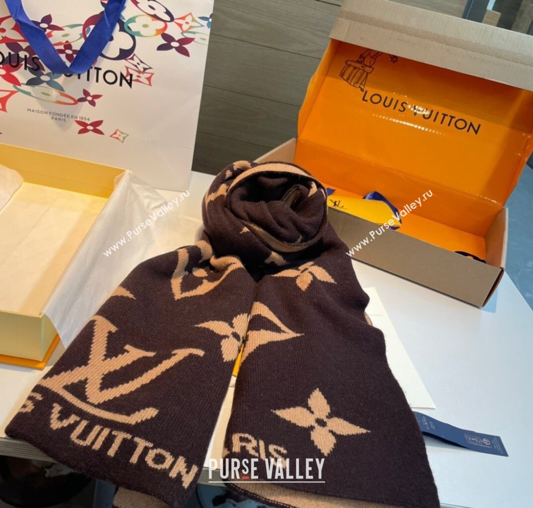 Louis Vuitton Cashmere Knit Long Scarf 32x180cm Brown 2025 0115 (XMN-250115039)