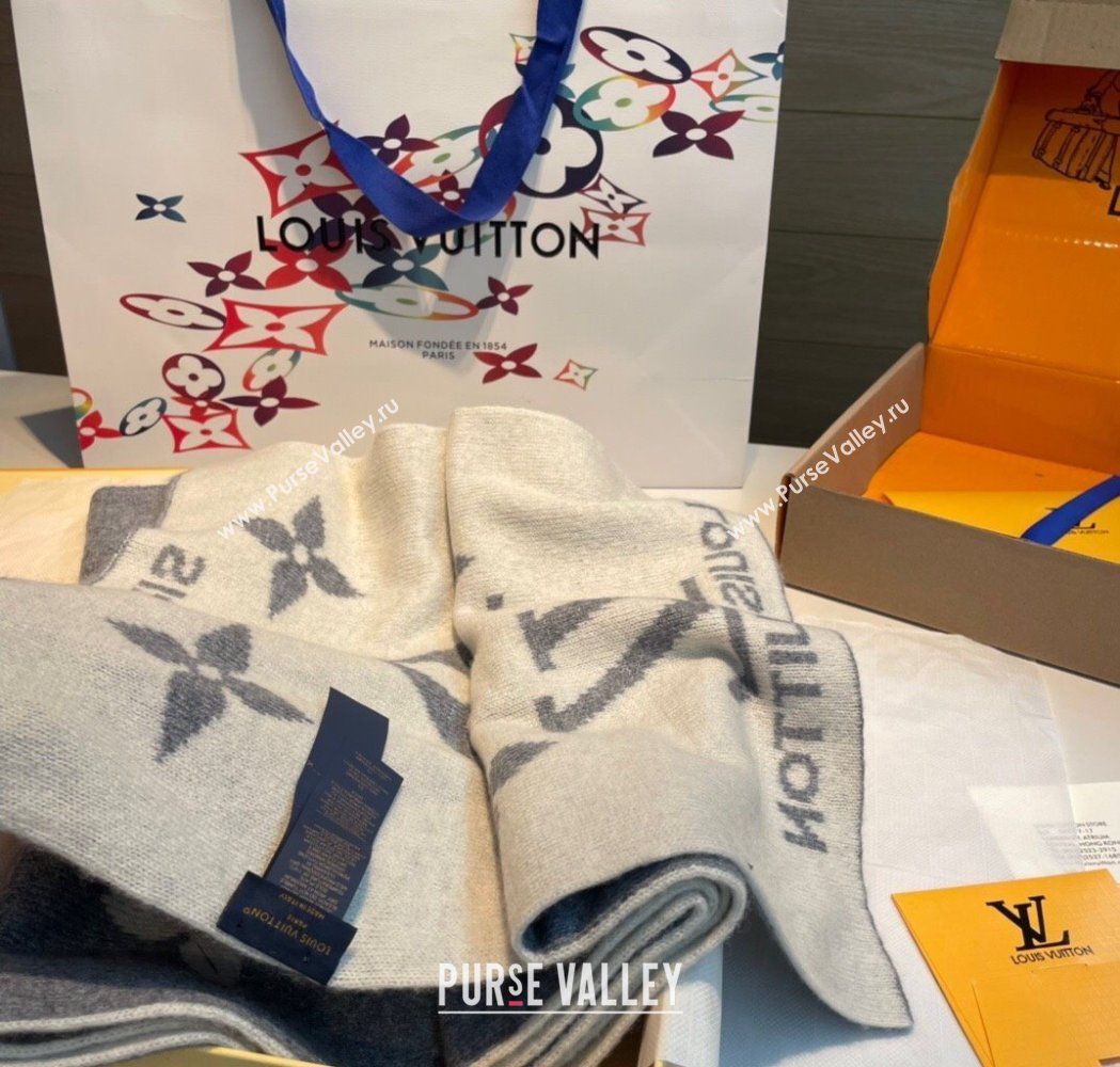 Louis Vuitton Cashmere Knit Long Scarf 32x180cm Grey 2025 0115 (XMN-250115041)