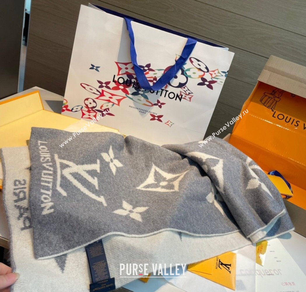 Louis Vuitton Cashmere Knit Long Scarf 32x180cm Grey 2025 0115 (XMN-250115041)