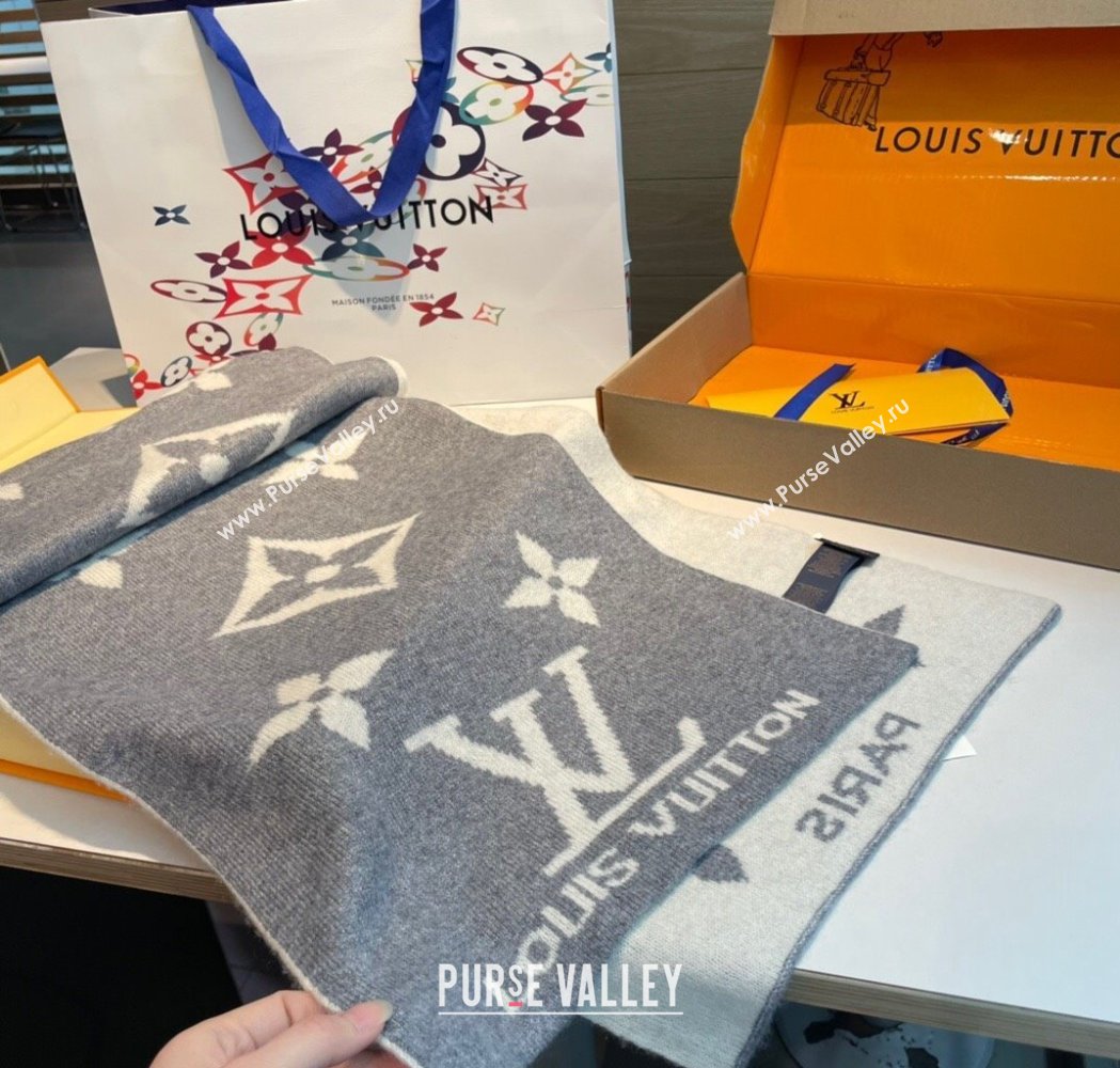 Louis Vuitton Cashmere Knit Long Scarf 32x180cm Grey 2025 0115 (XMN-250115041)