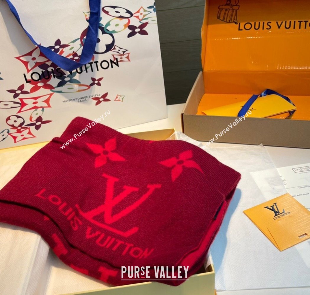 Louis Vuitton Cashmere Knit Long Scarf 32x180cm Red 2025 0115 (XMN-250115042)
