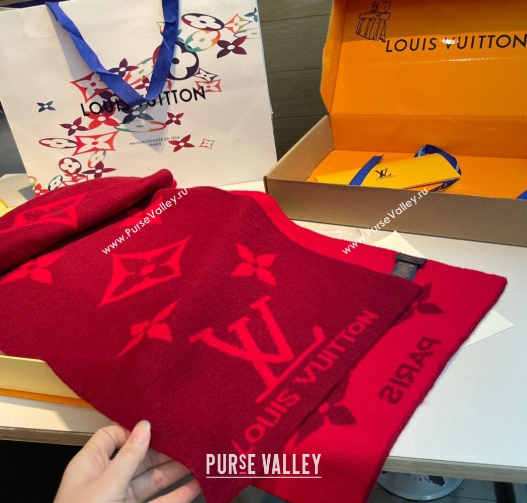 Louis Vuitton Cashmere Knit Long Scarf 32x180cm Red 2025 0115 (XMN-250115042)