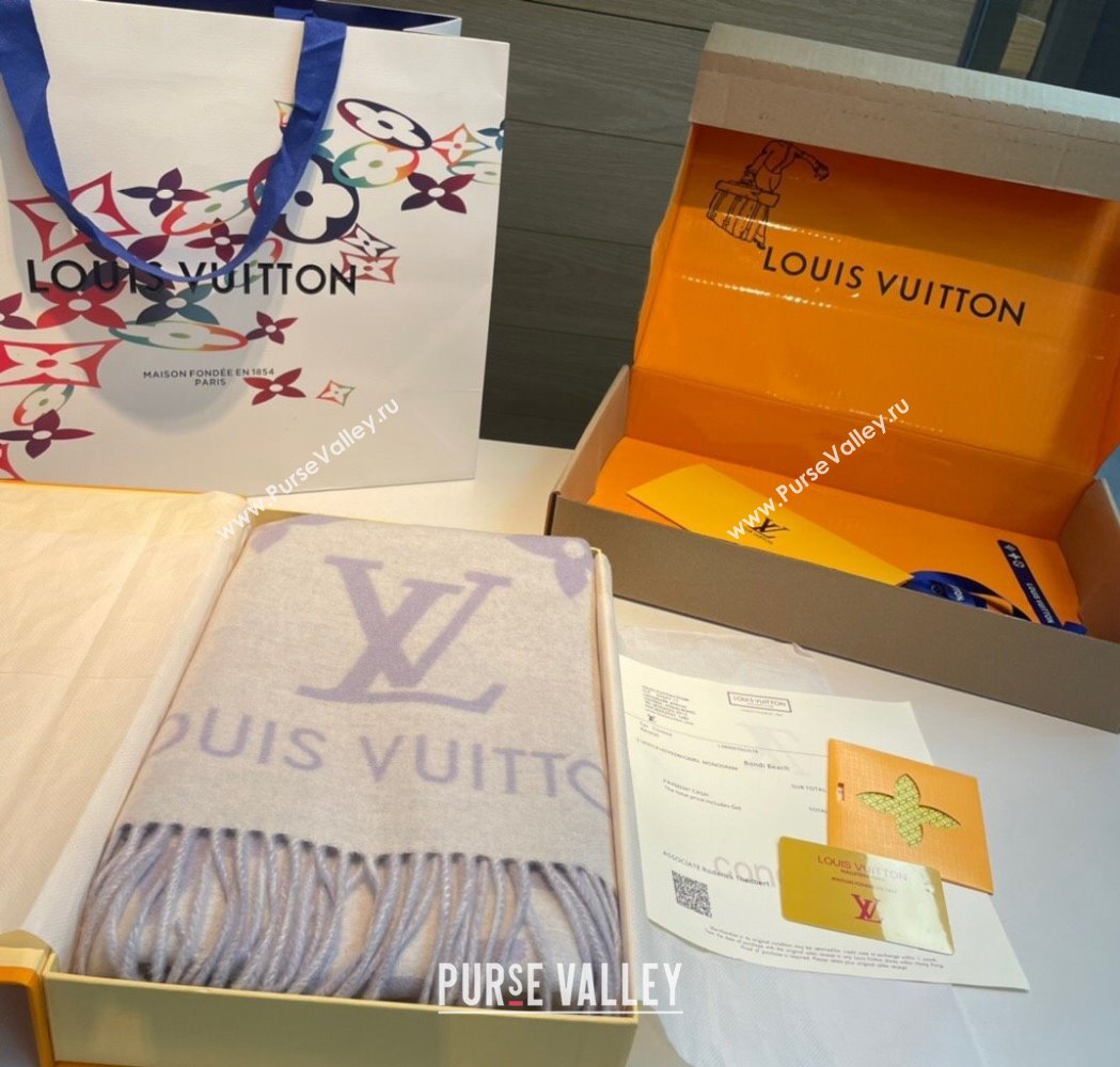 Louis Vuitton Long Scarf 45x170cm Light Purple 2025 0115 (XMN-250115032)