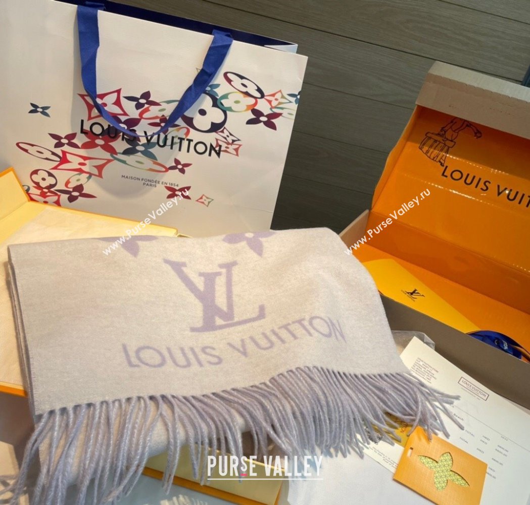 Louis Vuitton Long Scarf 45x170cm Light Purple 2025 0115 (XMN-250115032)