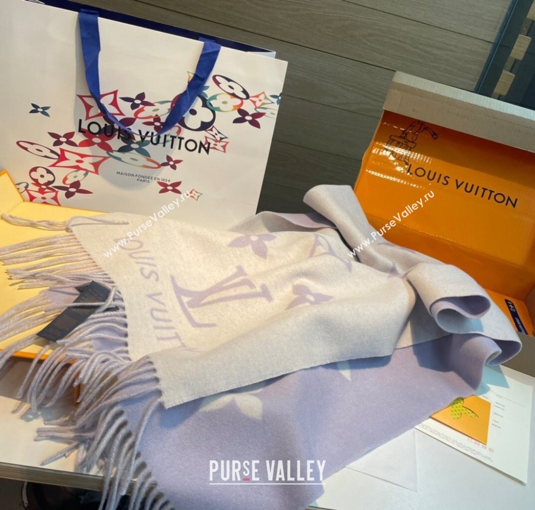 Louis Vuitton Long Scarf 45x170cm Light Purple 2025 0115 (XMN-250115032)