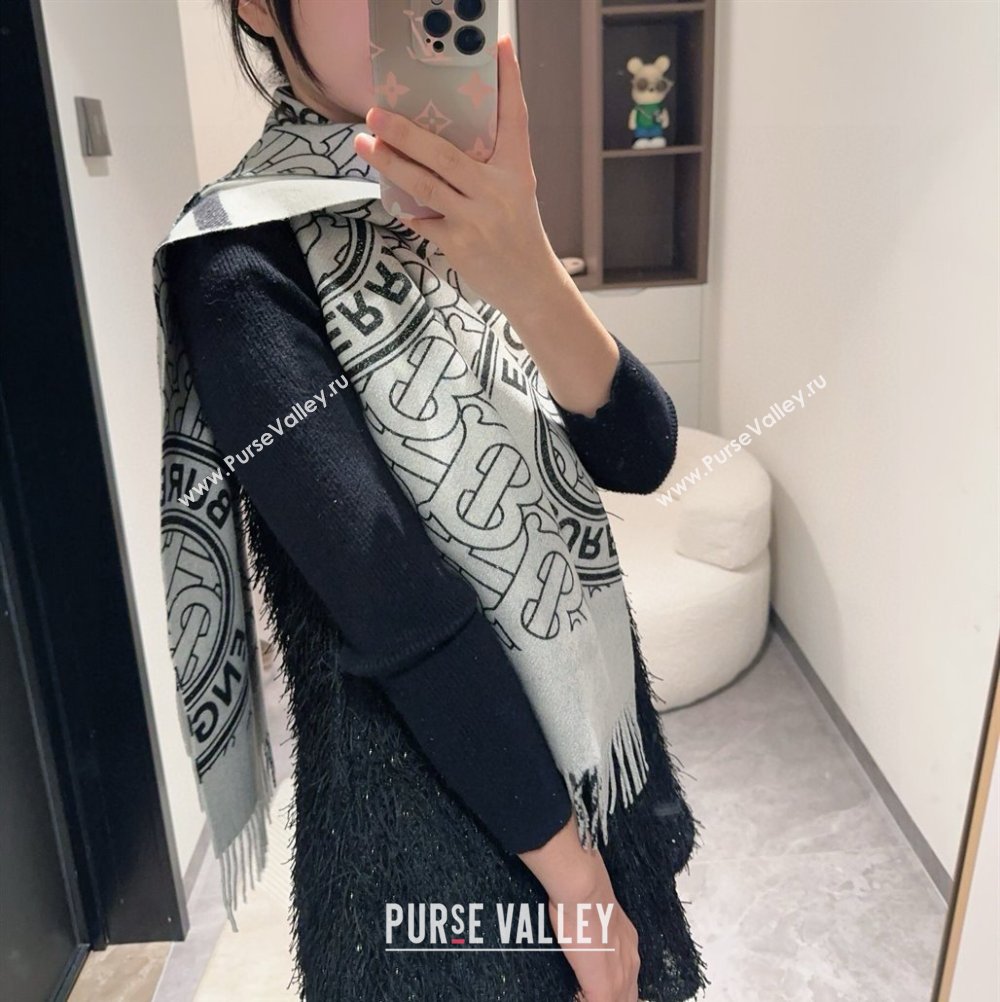 Burberry Cashmere Long Scarf 30x190cm Grey 2025 0115 (XMN-250115047)