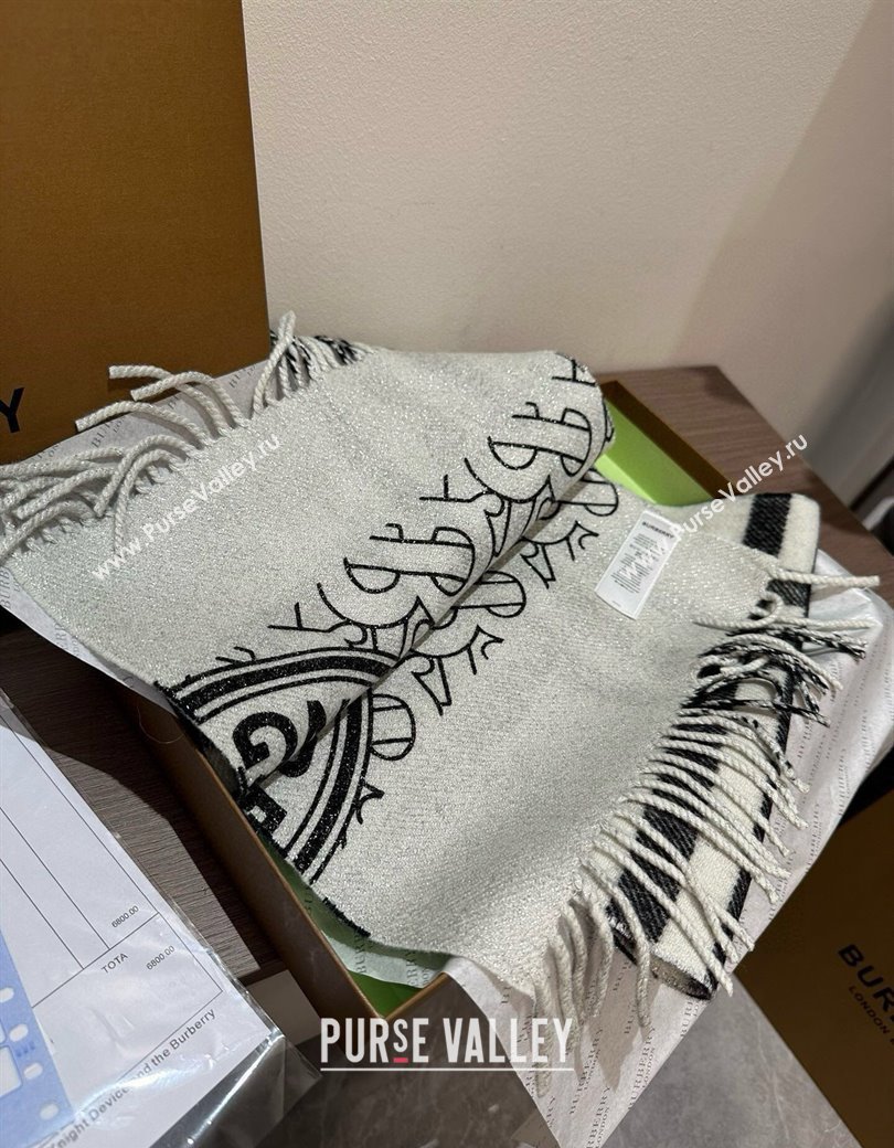 Burberry Cashmere Long Scarf 30x190cm Grey 2025 0115 (XMN-250115047)