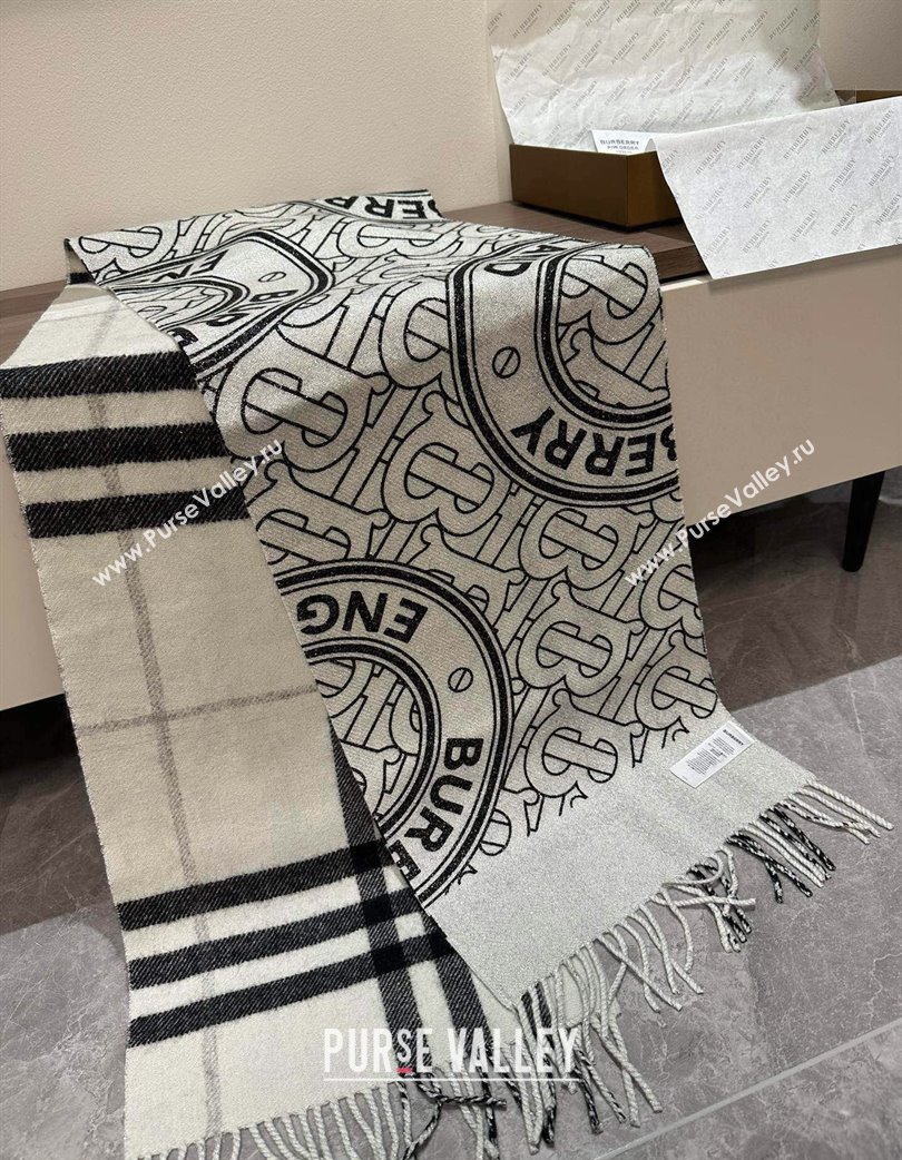 Burberry Cashmere Long Scarf 30x190cm Grey 2025 0115 (XMN-250115047)
