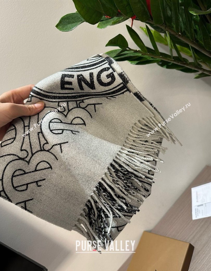 Burberry Cashmere Long Scarf 30x190cm Grey 2025 0115 (XMN-250115047)