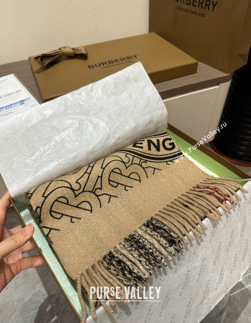 Burberry Cashmere Long Scarf 30x190cm Beige 2025 0115 (XMN-250115048)