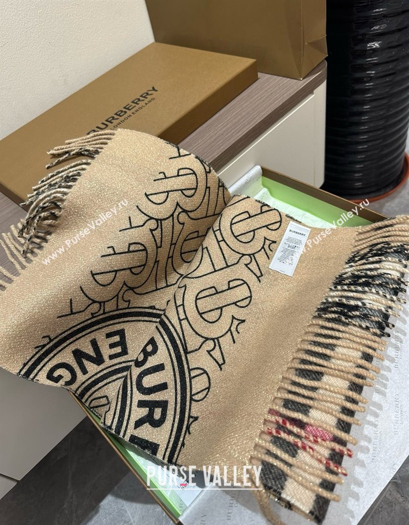 Burberry Cashmere Long Scarf 30x190cm Beige 2025 0115 (XMN-250115048)