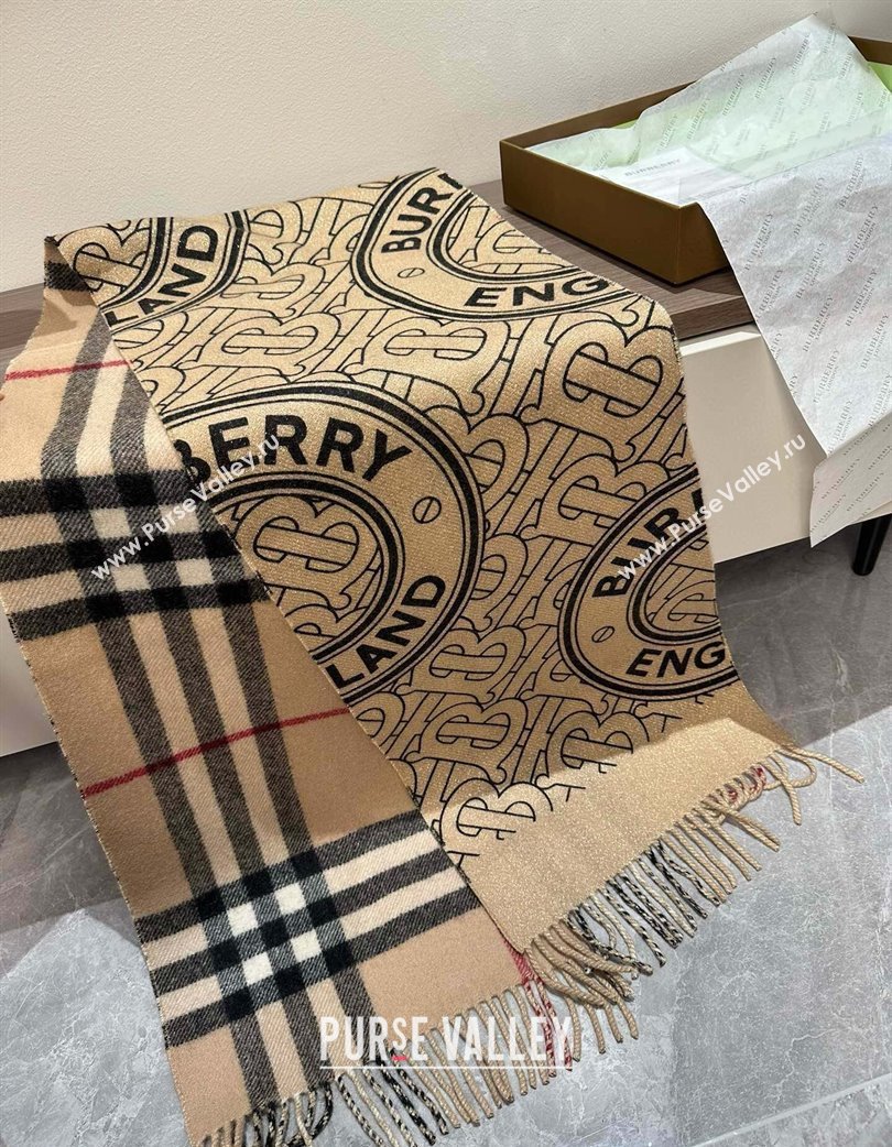Burberry Cashmere Long Scarf 30x190cm Beige 2025 0115 (XMN-250115048)