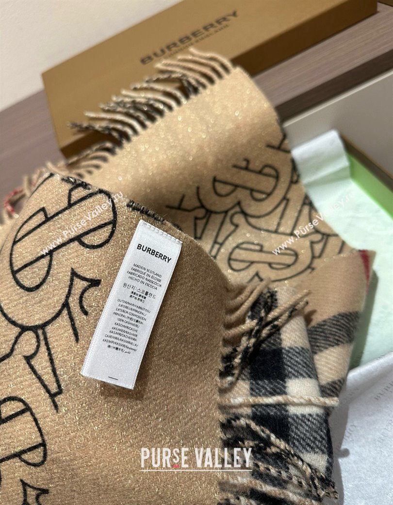 Burberry Cashmere Long Scarf 30x190cm Beige 2025 0115 (XMN-250115048)