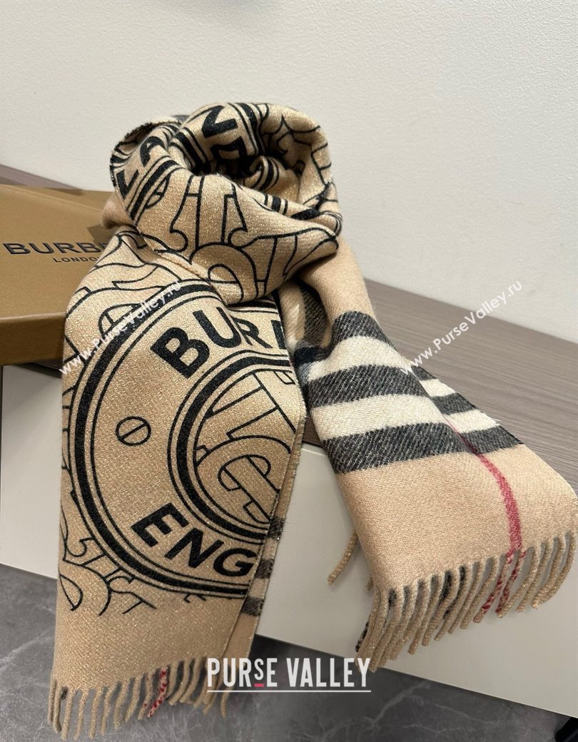 Burberry Cashmere Long Scarf 30x190cm Beige 2025 0115 (XMN-250115048)