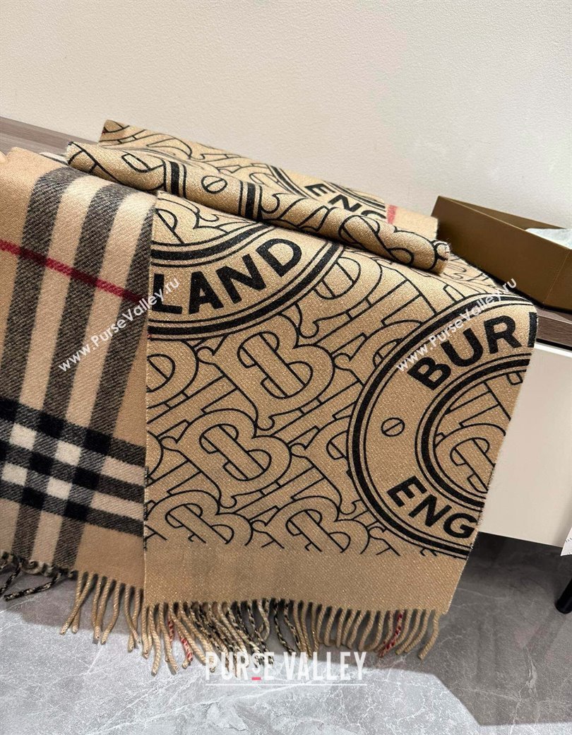 Burberry Cashmere Long Scarf 30x190cm Beige 2025 0115 (XMN-250115048)