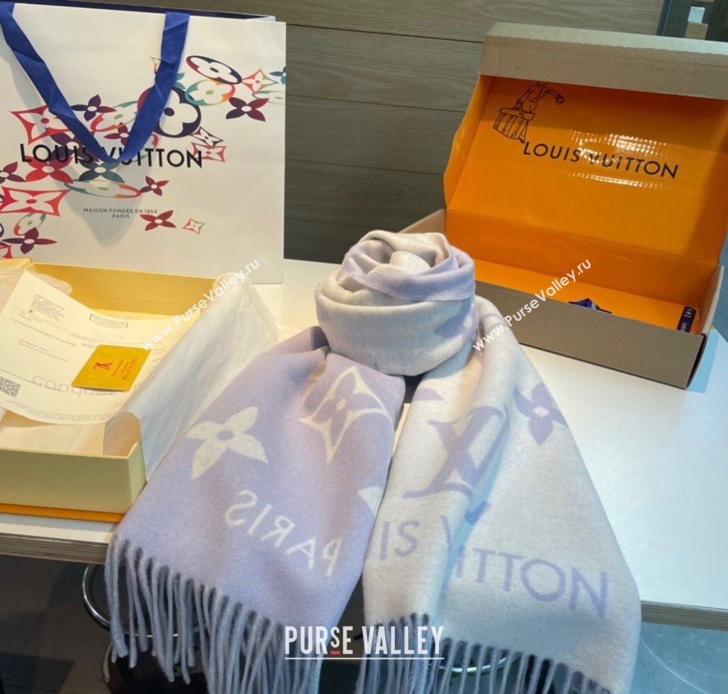 Louis Vuitton Long Scarf 45x170cm Light Purple 2025 0115 (XMN-250115032)