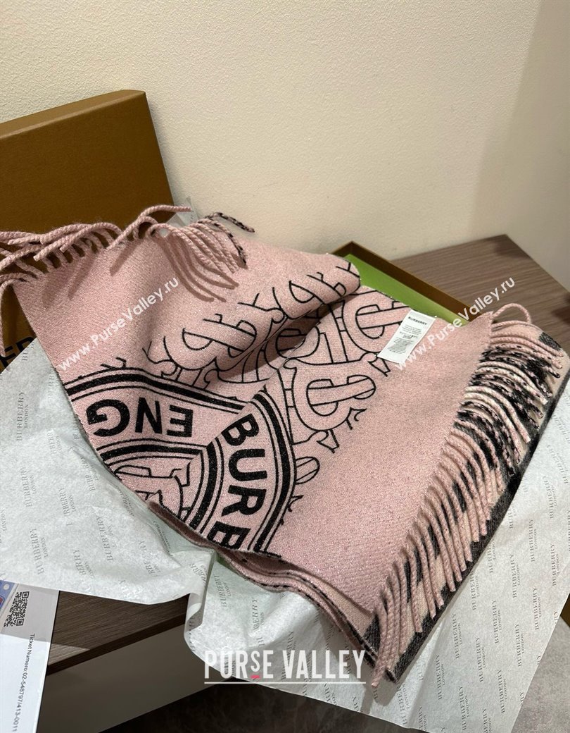 Burberry Cashmere Long Scarf 30x190cm Pink 2025 0115 (XMN-250115049)