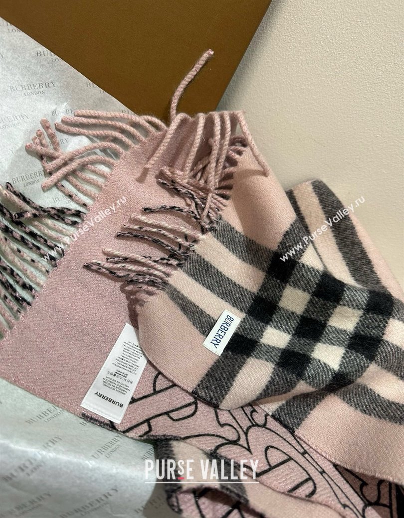 Burberry Cashmere Long Scarf 30x190cm Pink 2025 0115 (XMN-250115049)