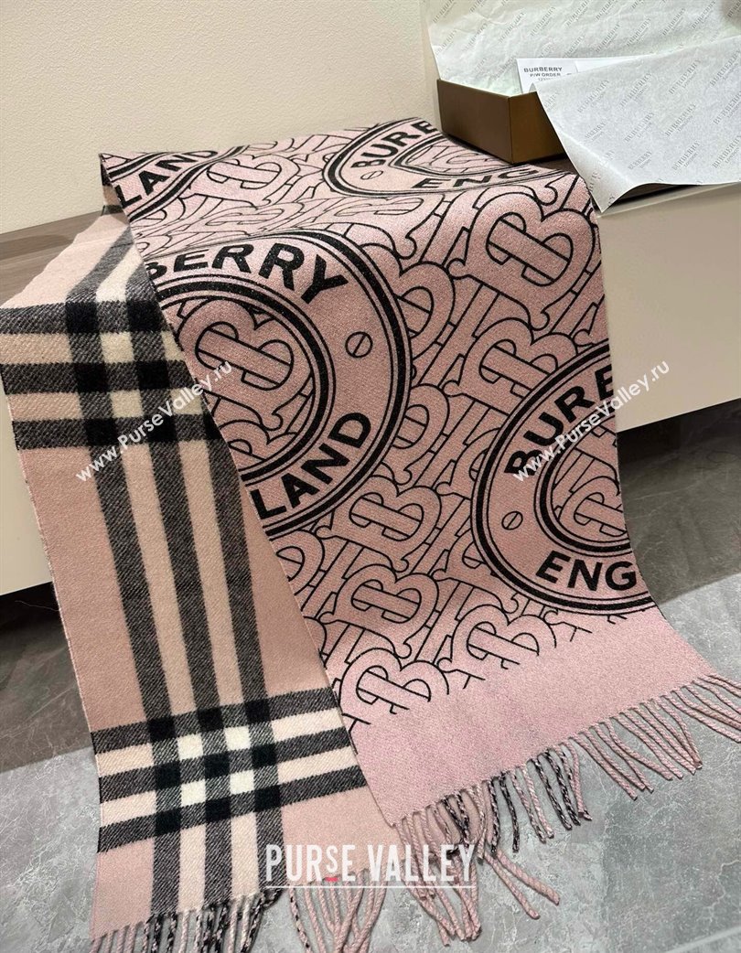 Burberry Cashmere Long Scarf 30x190cm Pink 2025 0115 (XMN-250115049)