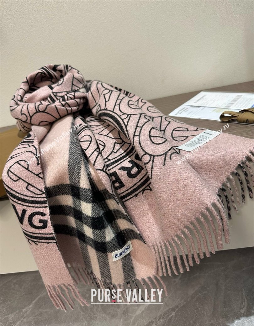 Burberry Cashmere Long Scarf 30x190cm Pink 2025 0115 (XMN-250115049)