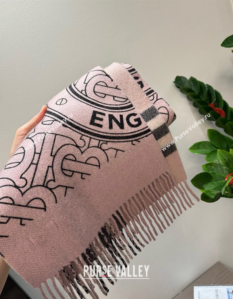 Burberry Cashmere Long Scarf 30x190cm Pink 2025 0115 (XMN-250115049)