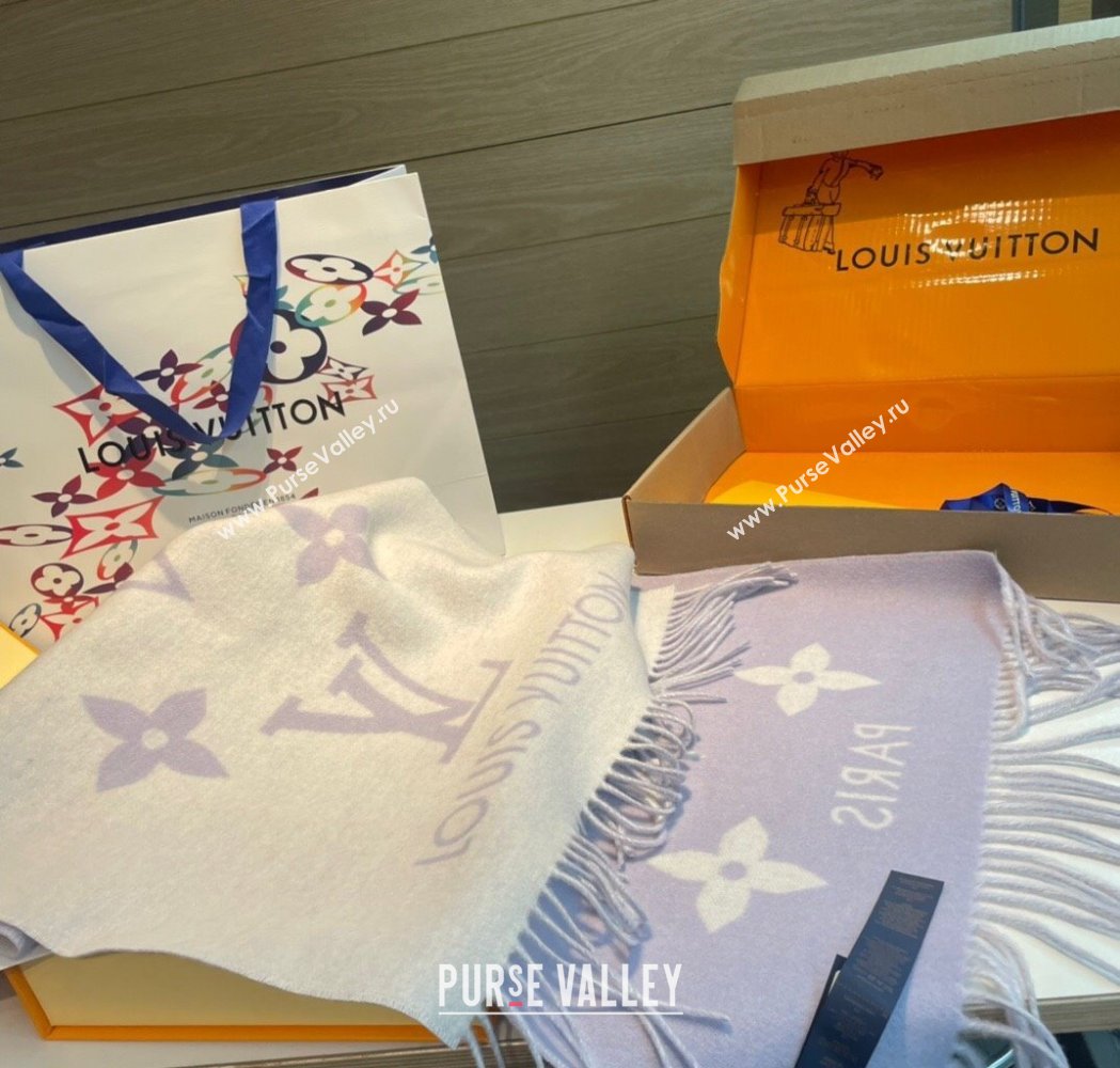 Louis Vuitton Long Scarf 45x170cm Light Purple 2025 0115 (XMN-250115032)
