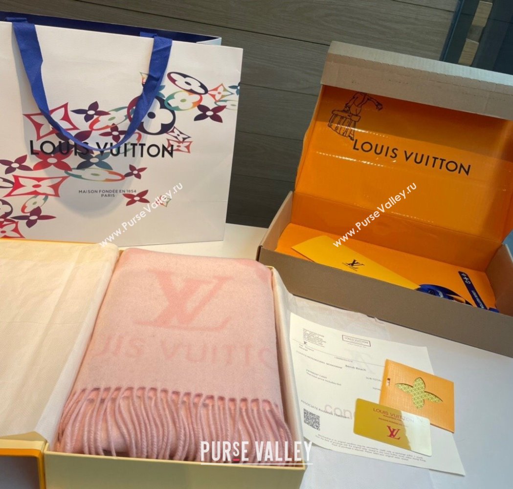 Louis Vuitton Long Scarf 45x170cm Light Pink 2025 0115 (XMN-250115030)