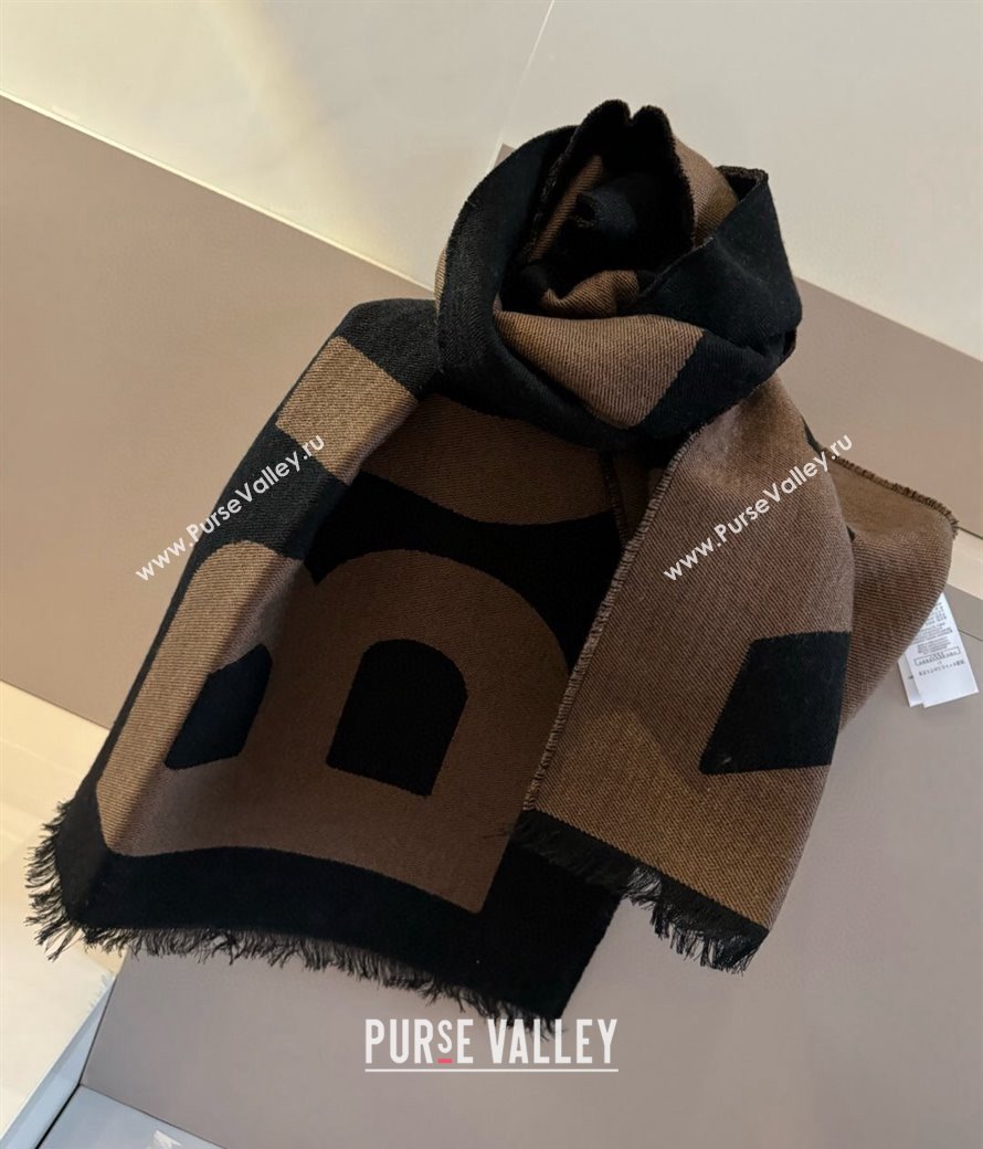 Burberry Maxi Letters Reversible Long Scarf 36x180cm Black/Brown 2025 0115 (XMN-250115035)