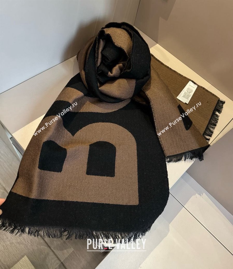 Burberry Maxi Letters Reversible Long Scarf 36x180cm Black/Brown 2025 0115 (XMN-250115035)