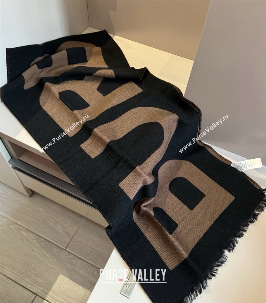 Burberry Maxi Letters Reversible Long Scarf 36x180cm Black/Brown 2025 0115 (XMN-250115035)