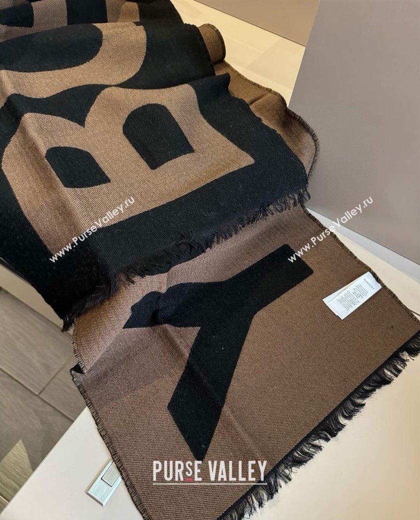 Burberry Maxi Letters Reversible Long Scarf 36x180cm Black/Brown 2025 0115 (XMN-250115035)