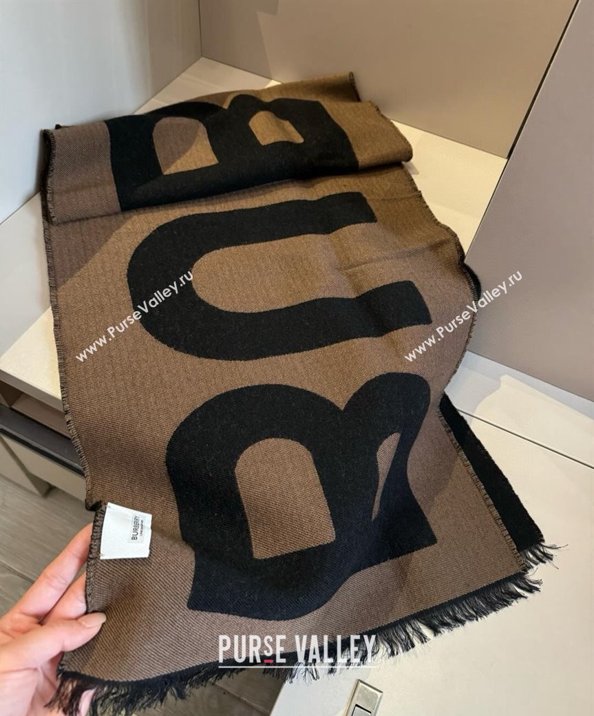 Burberry Maxi Letters Reversible Long Scarf 36x180cm Black/Brown 2025 0115 (XMN-250115035)