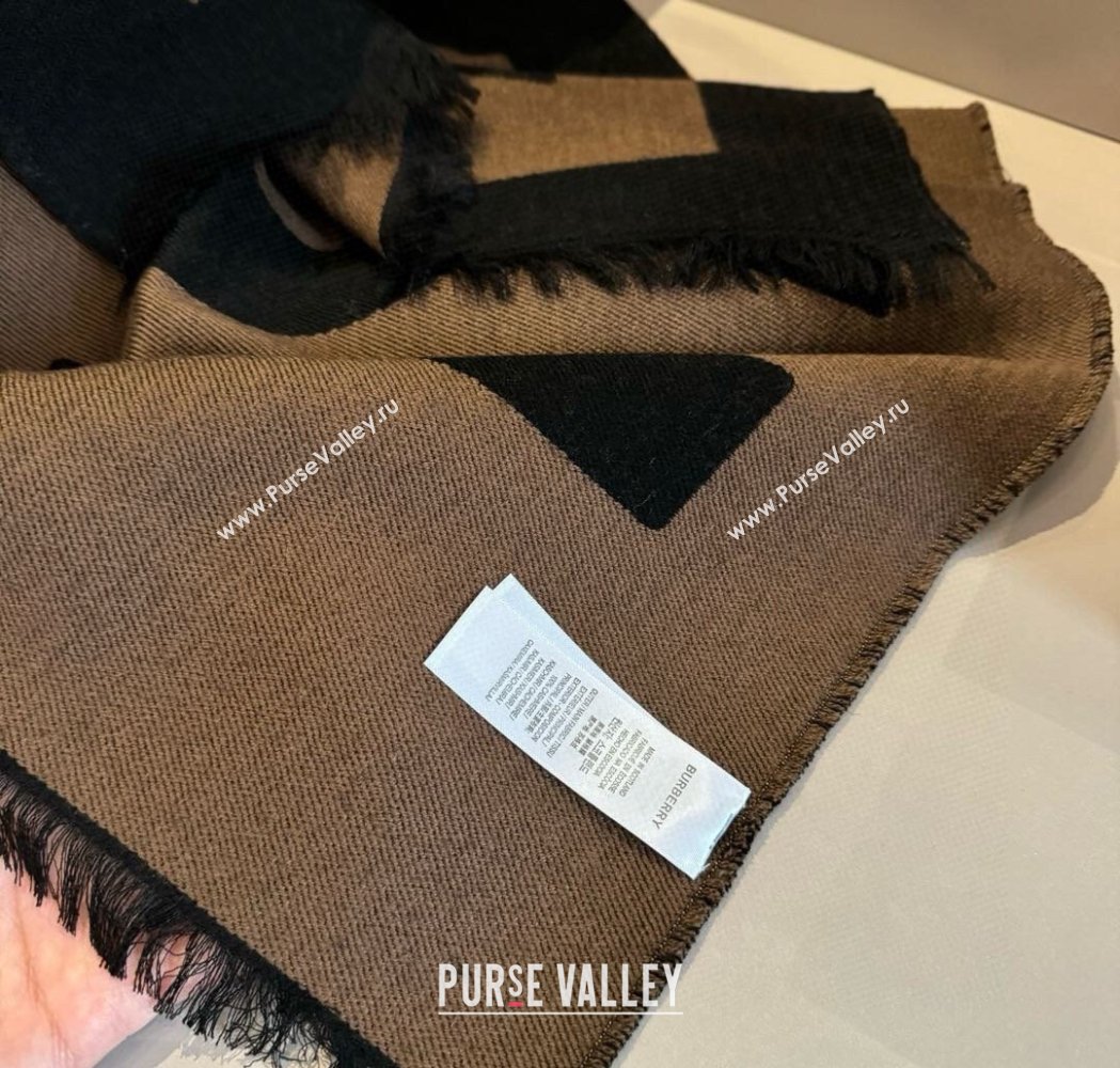 Burberry Maxi Letters Reversible Long Scarf 36x180cm Black/Brown 2025 0115 (XMN-250115035)