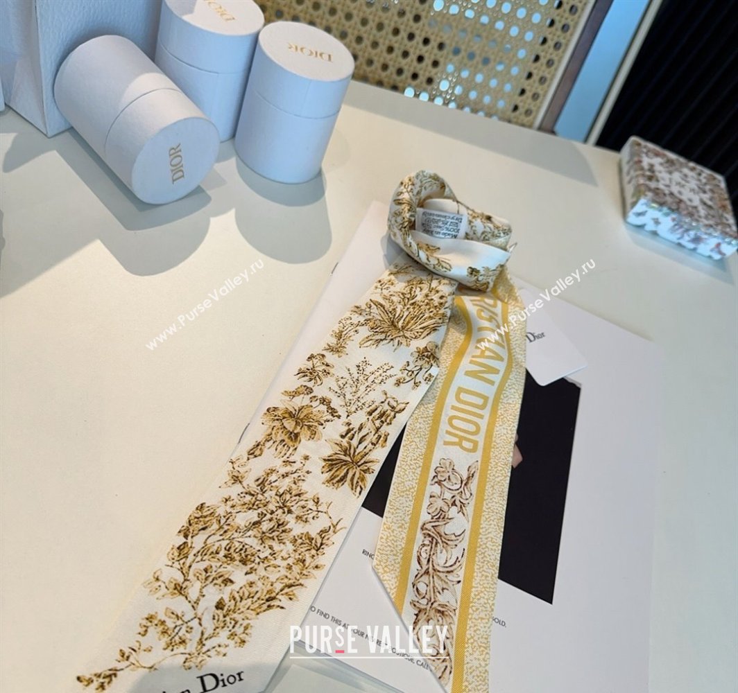 Dior Mitzah Silk Bandeau Scarf Yellow 2025 DR03193 (XMN-250319008)