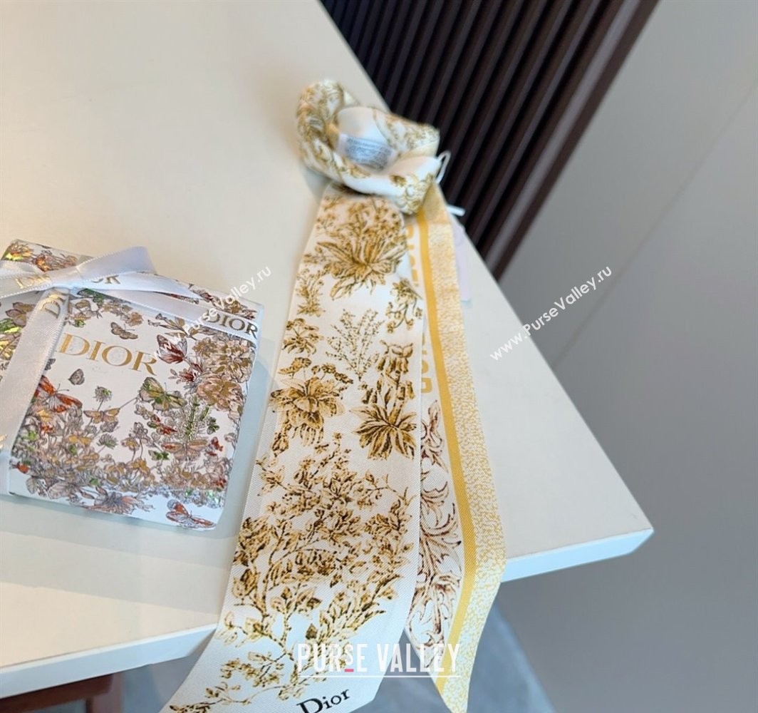 Dior Mitzah Silk Bandeau Scarf Yellow 2025 DR03193 (XMN-250319008)